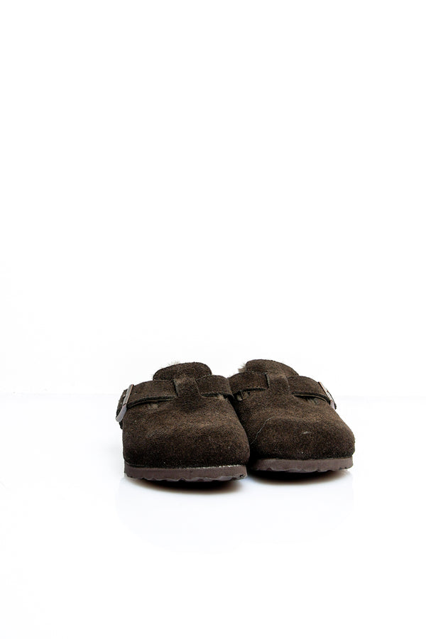 Ciabatta Unisex BOSTON SHEARLING MOCCA SUEDE LEATHER 1020529 Birkenstock 