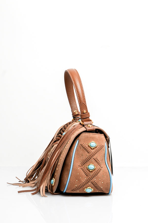 Borsa Donna La Carrie JUNGLE STONES HAND BAG SUEDE+T.LEA+SYN MULTI CUOIO JUNGLE STONES HAND BAG SUEDE+T.LEA+SYN MULTI CUOIO La Carrie 