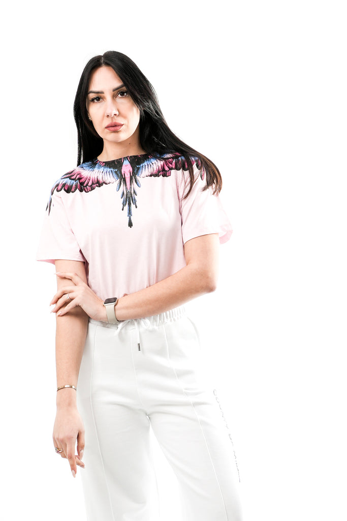 T-shirt Donna Marcelo Burlon County of Milan 26ECM30102 ROSA_MULTICOLOR CELESTE/ROSA 26ECM30102 ROSA_MULTICOLOR CELESTE/ROSA Marcelo Burlon County of Milan 