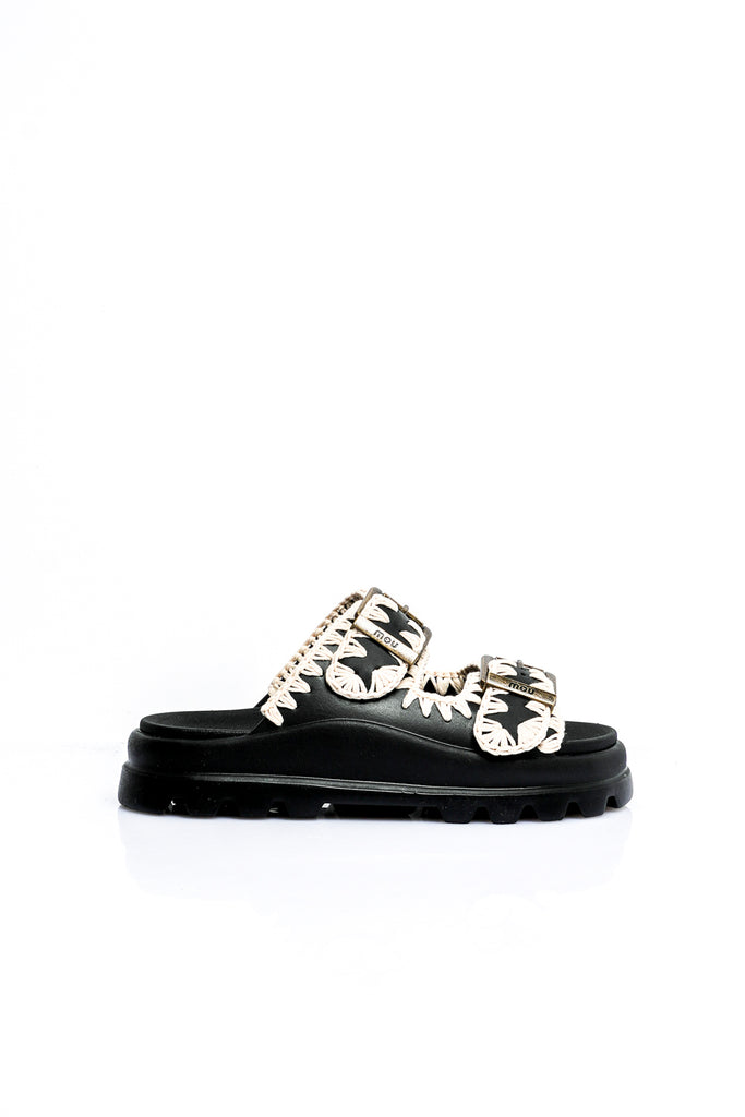 Scarpe Donna Mou EVA ONE PIECE SLIDE TWO BUCKLE MU SW661001N BKWH EVA ONE PIECE SLIDE TWO BUCKLE MU SW661001N BKWH Mou 