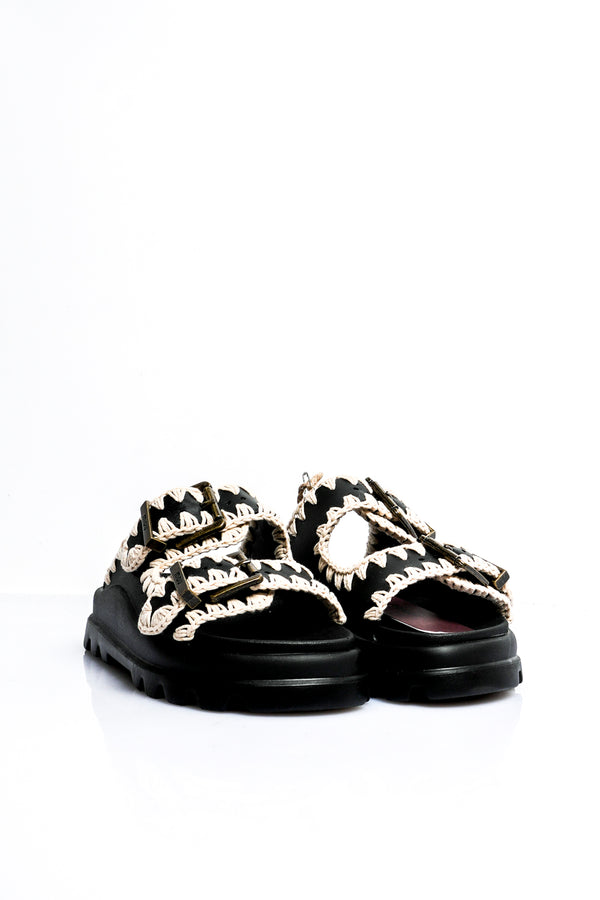 Scarpe Donna Mou EVA ONE PIECE SLIDE TWO BUCKLE MU SW661001N BKWH EVA ONE PIECE SLIDE TWO BUCKLE MU SW661001N BKWH Mou 