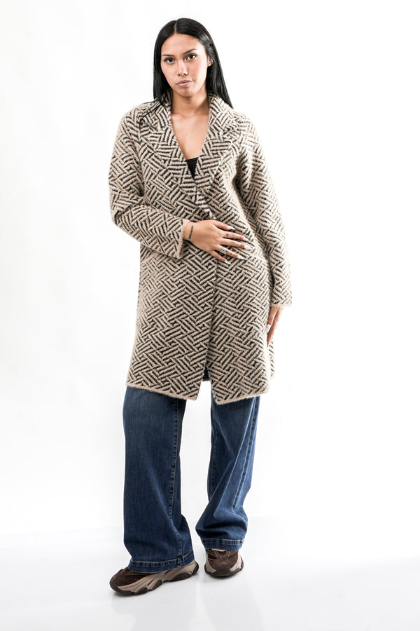 Cappotto Donna MADINA.500NOOS SAND GRAPHIC Rino & pelle 