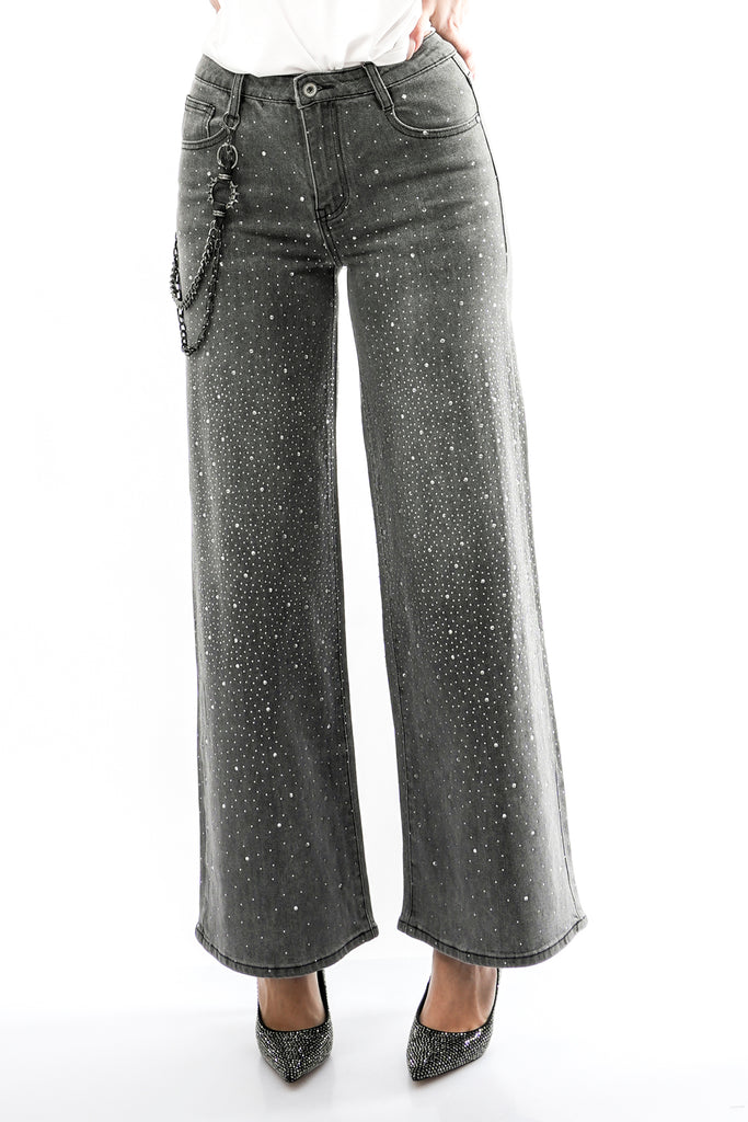 Jeans Donna Wonderland JEANS STRASS DENIM GRIGIO JEANS STRASS DENIM GRIGIO Wonderland 