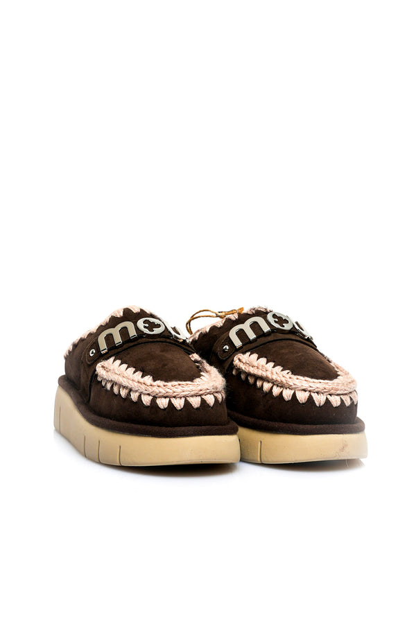 Ciabatta Donna Mou BOUNCE CLOG METAL LOGO MOCHA BOUNCE CLOG METAL LOGO MOCHA Mou 