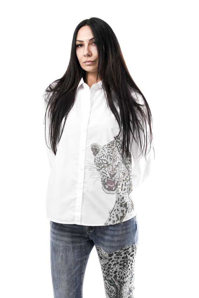 Stefano Ghilardi CAMICIA CON TIGRE BIANCOARGENTO