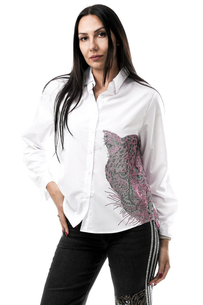 Stefano Ghilardi CAMICIA CON TIGRE BIANCOFUXIA