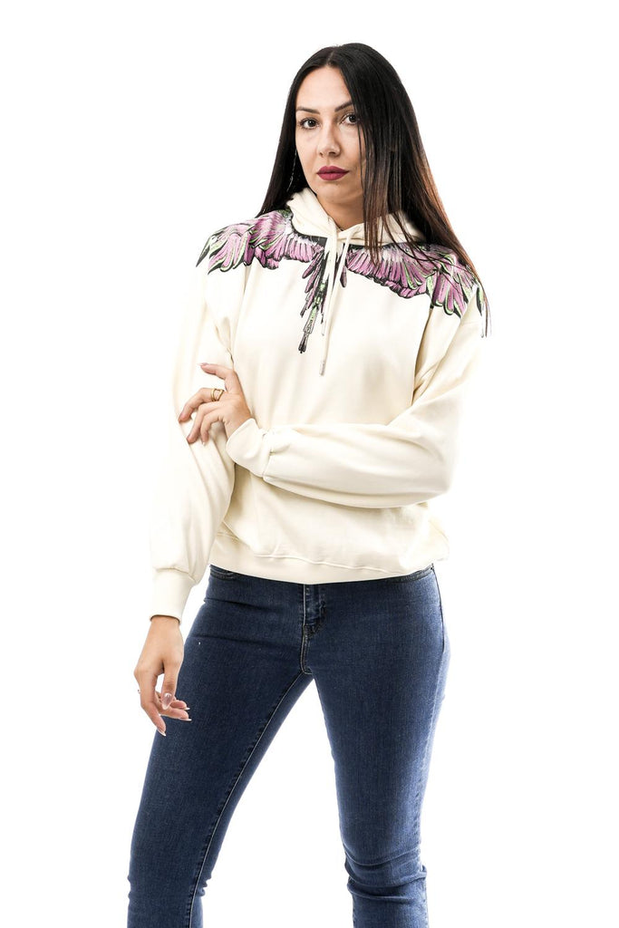 Felpa Donna 25ICM30002 LATTE-PINK WINGS Marcelo Burlon County of Milan 