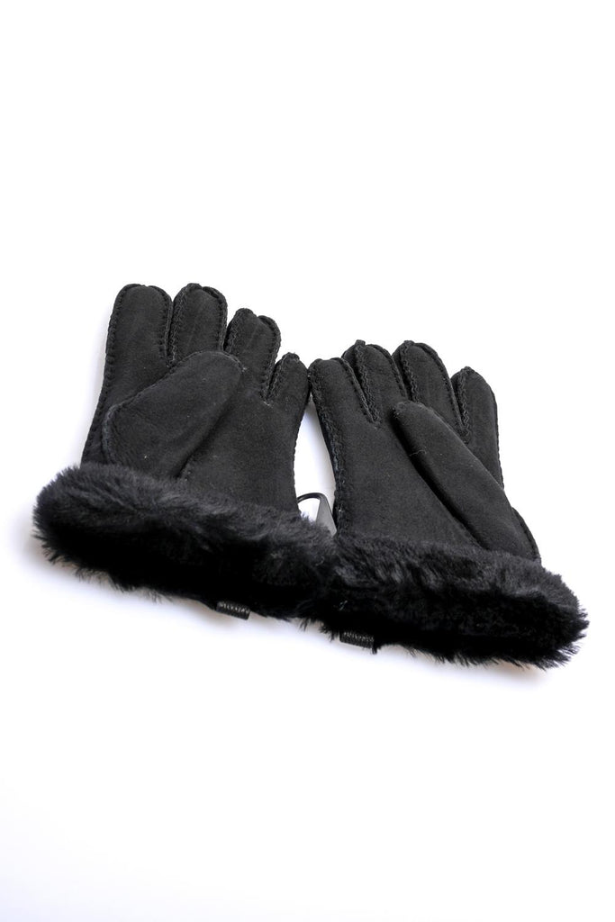 W SHORTY GLOVE W/ LEATHER TRIM 17367BLACK Ugg