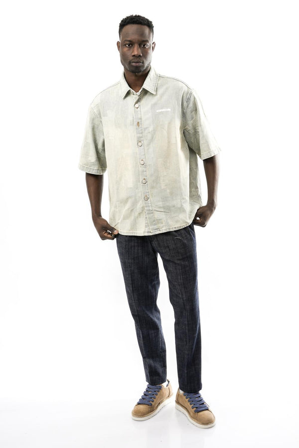  PATCH WORK SHIRT BLUE Acupuncture 