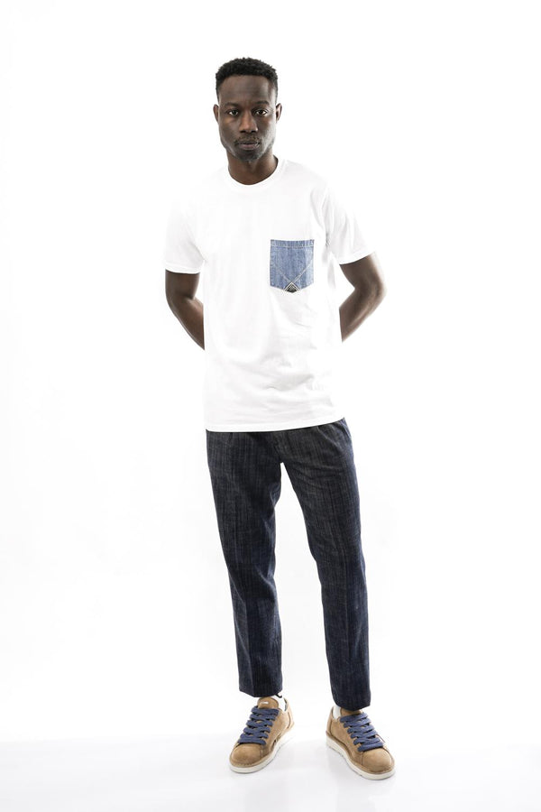 T-shirt Uomo T-SHIRT POCKET DENIM MAN  RRU90171CA16 C0014 Roy Roger 