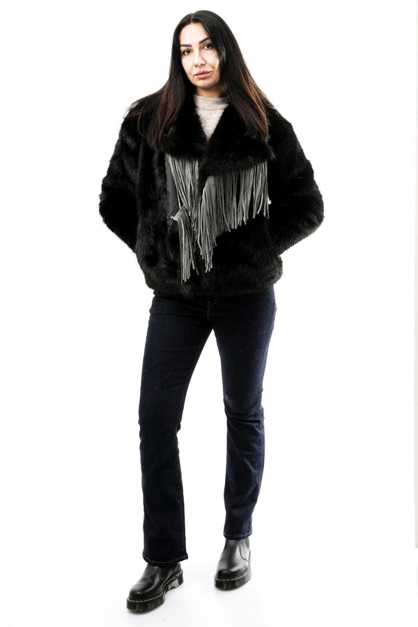 Pelliccia Donna Le Voliere WW23C463B BLACK WW23C463B BLACK Le Voliere 