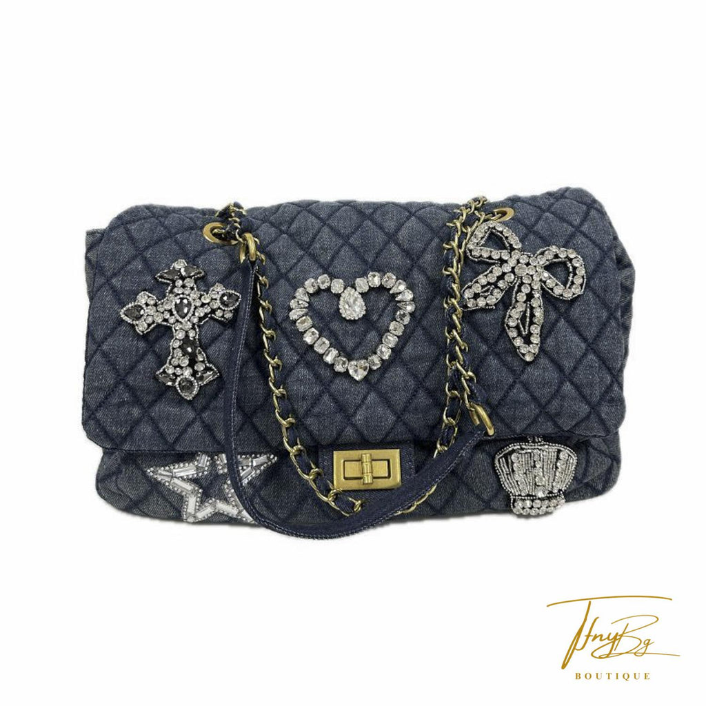 Mia Bag TRACOLLA DENIM CRYSTAL JEANS24142 BLU