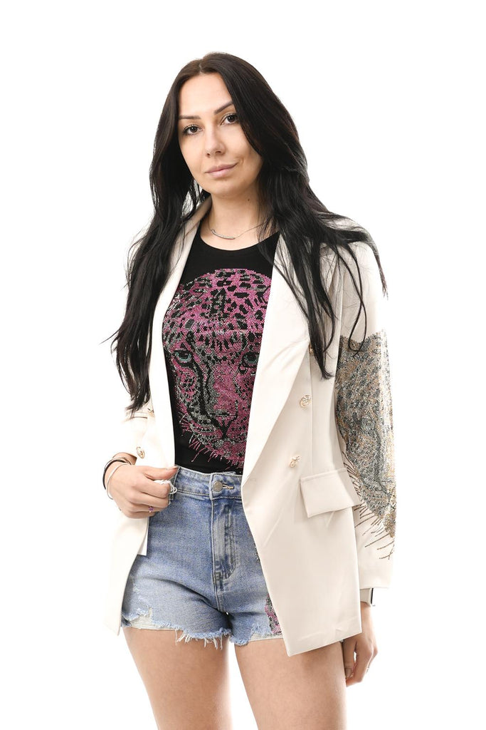 Stefano Ghilardi BLAZER TIGRE MANICAPANNA ORO