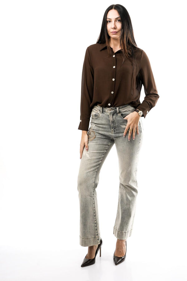 Camicia Donna NS032 CIOCCOLATO No Secrets 