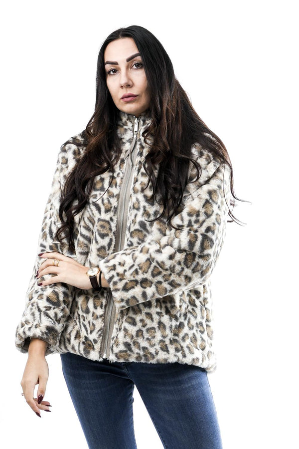 Giubbino Donna INES.7002512 LIGHT PEBBLE AND LEOPARD Rino & pelle 