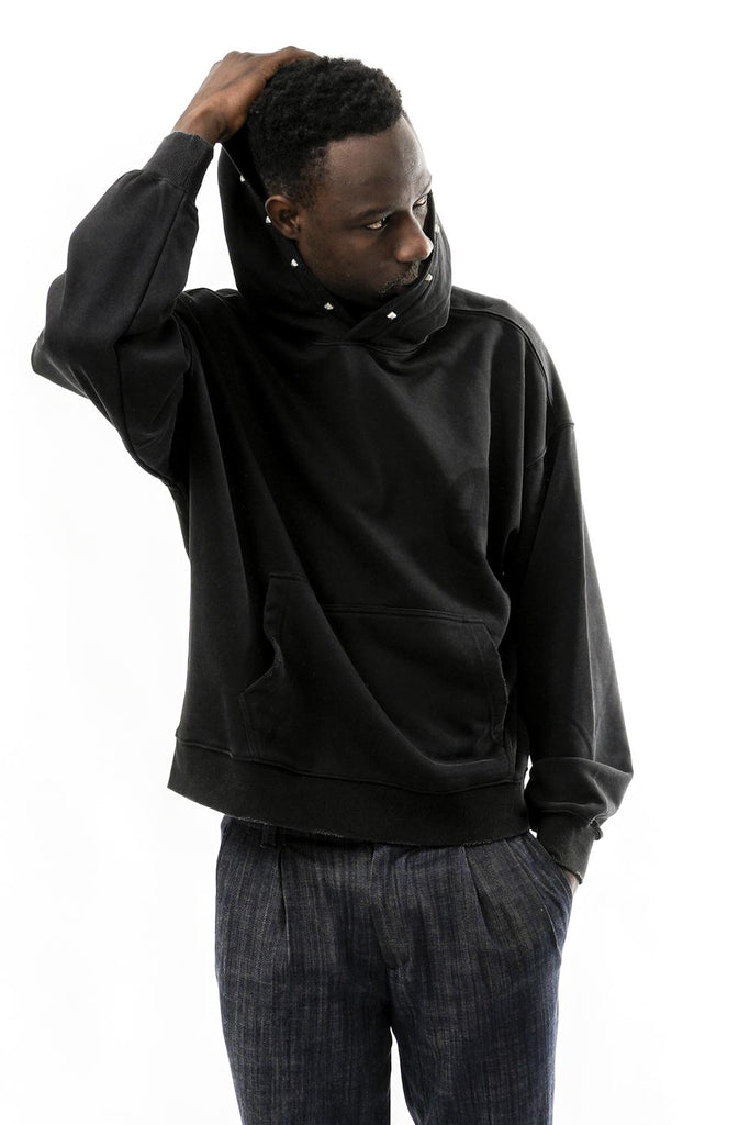 Felpa Uomo STUDDED ANRCHY WASHED BLACK Acupuncture 