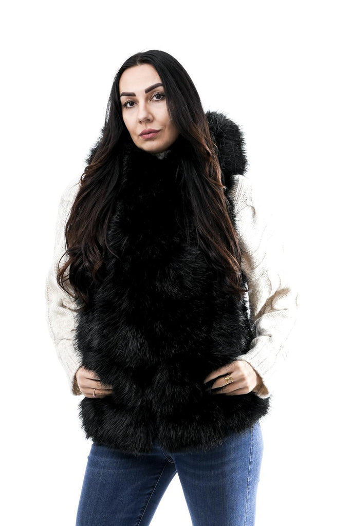 Pelliccia Donna 52111 ECO NERO Regina 