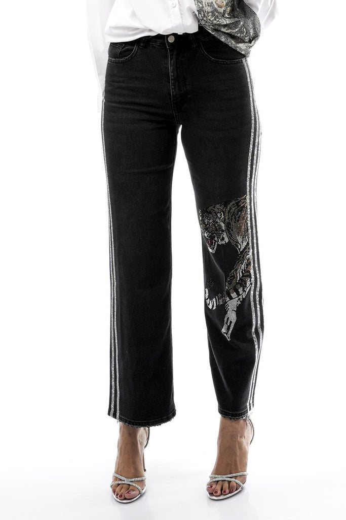 Stefano Ghilardi JEANS TIGRE 888NERO TIGRE CHE CORRE