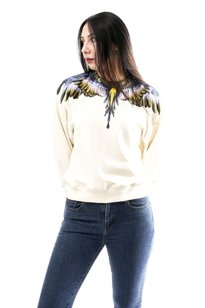 Felpa Donna 25ICM30003 LATTE-SKY WINGS Marcelo Burlon County of Milan 