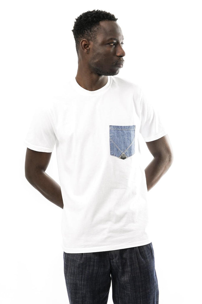 T-shirt Uomo T-SHIRT POCKET DENIM MAN  RRU90171CA16 C0014 Roy Roger 