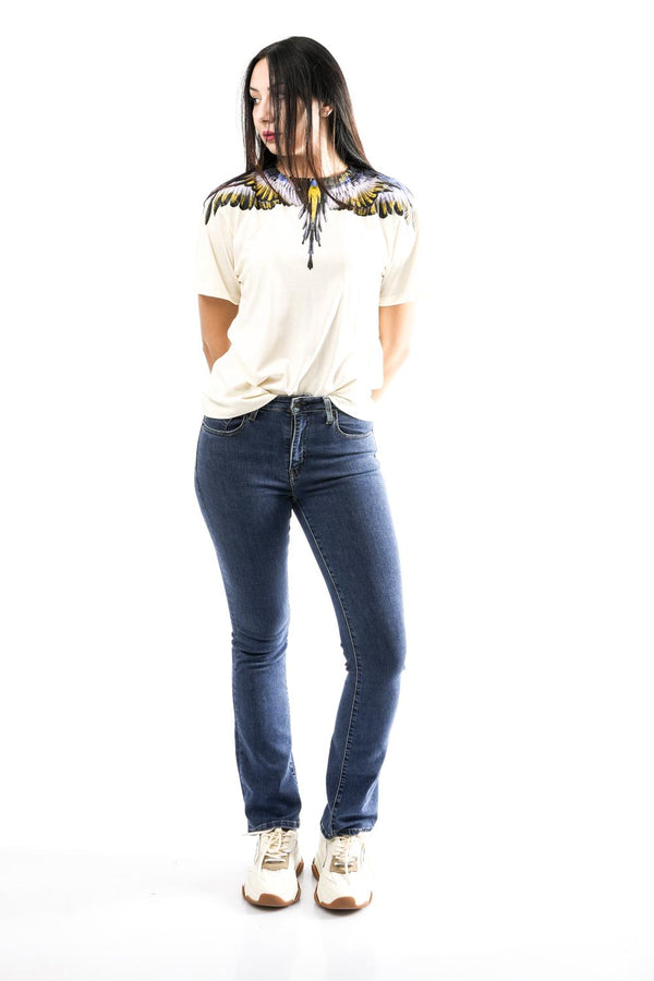 T-shirt Donna 25ICM30001 LATTE-SKY WINGS Marcelo Burlon County of Milan 