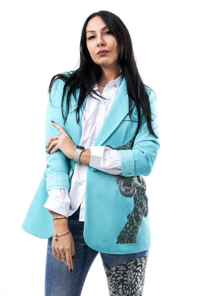 Stefano Ghilardi BLAZER TIGRE 1 BOTTONEVERDE TIGRE CORRE NERO