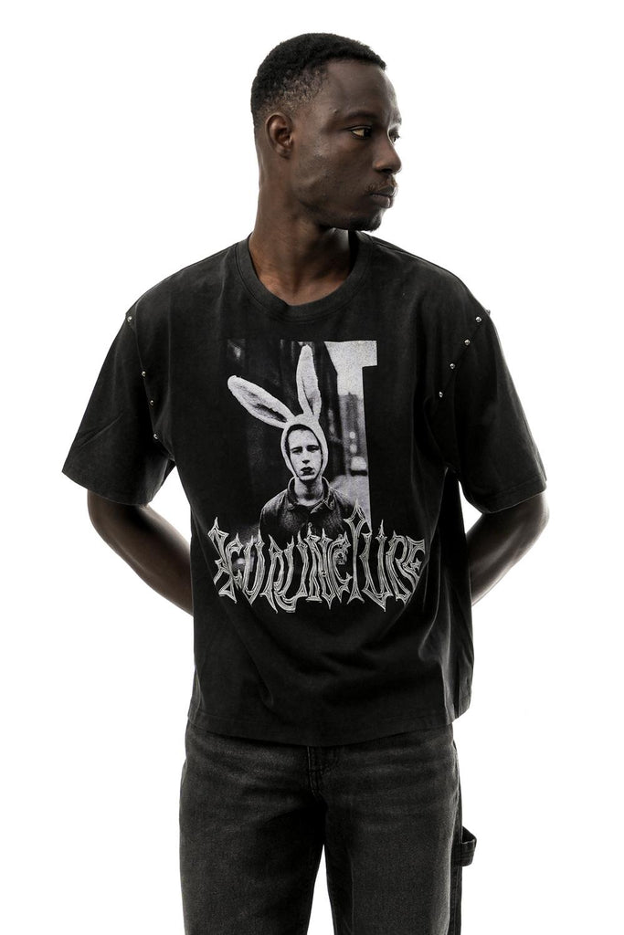 T-shirt Uomo RABBIT WASHED BLACK Acupuncture 