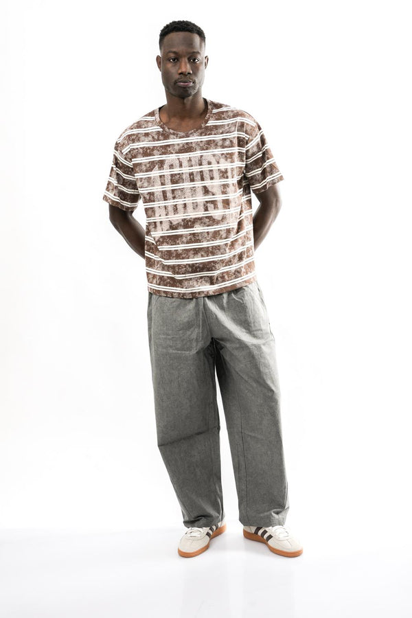 T-shirt Uomo ACID STRIPES RANCH BROWN Acupuncture 