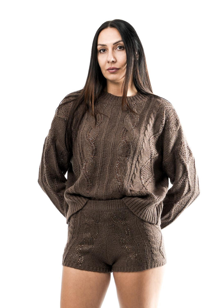 Maglia Donna NS059 CIOCCOLATO No Secrets 