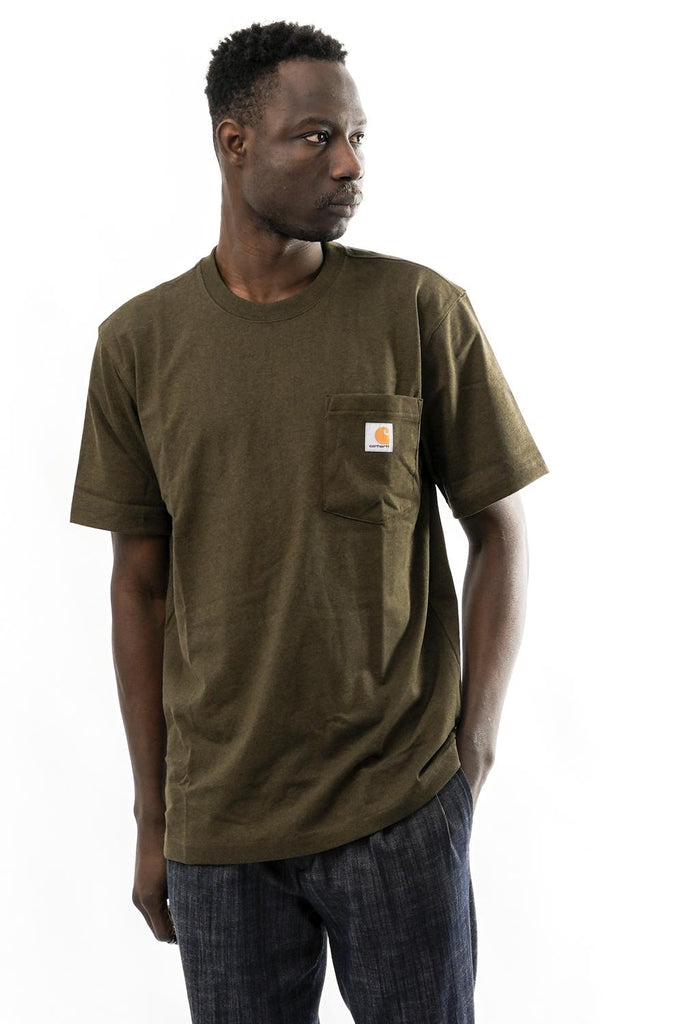 T-shirt Uomo Carhartt 103296 BROWN 103296 BURNISHED HEATHER Carhartt 