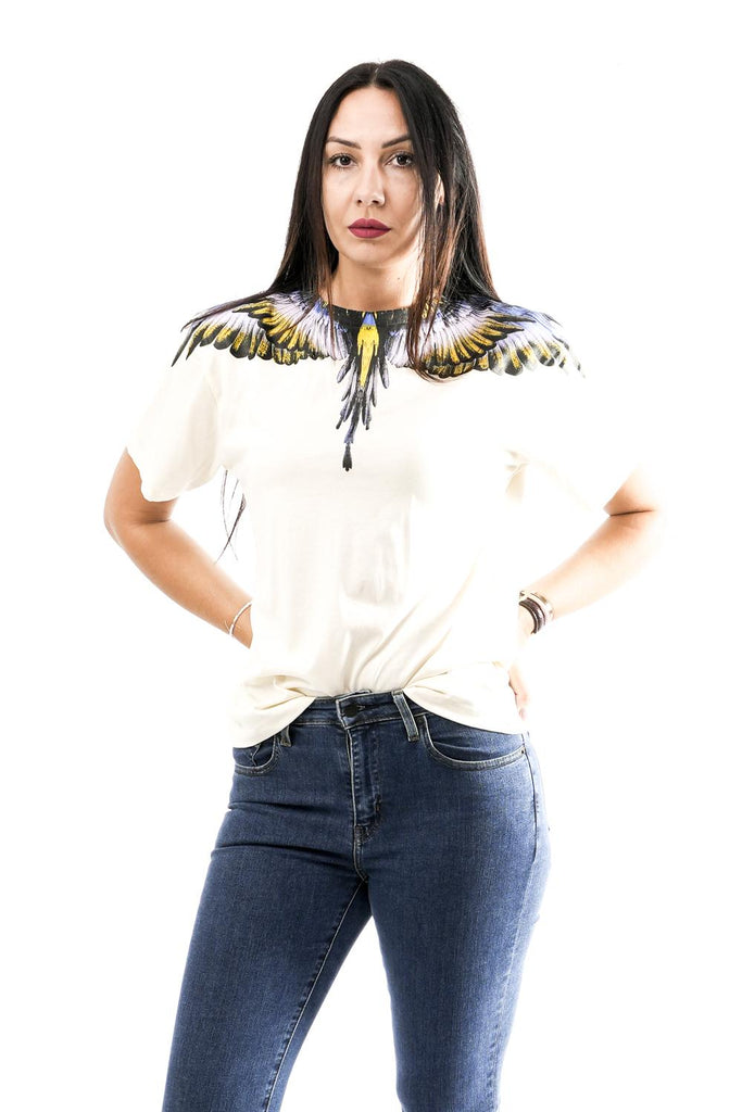 T-shirt Donna 25ICM30001 LATTE-SKY WINGS Marcelo Burlon County of Milan 