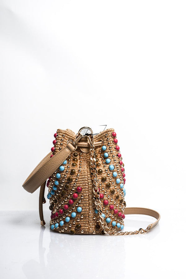 Borsa Donna La Carrie ANDROMEDA STONES BUCKET RAPHIA NATURAL ANDROMEDA STONES BUCKET RAPHIA NATURAL La Carrie 