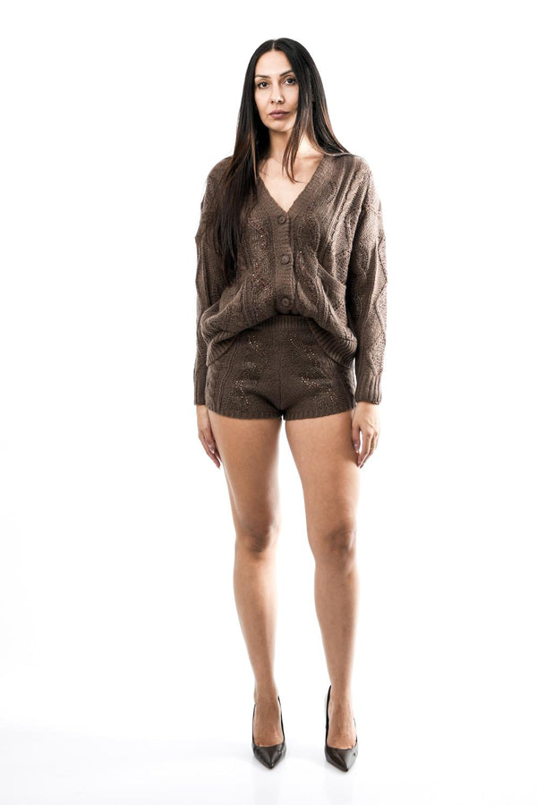 Cardigan Donna NS133 CIOCCOLATO No Secrets 
