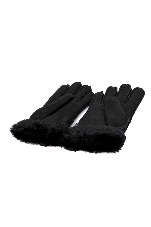 W SHORTY GLOVE W/ LEATHER TRIM 17367BLACK Ugg
