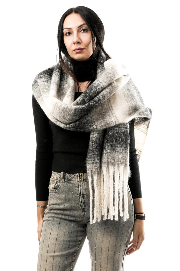 Sciarpa Donna ERICA.7002512 BLACK WHITE Rino & pelle 