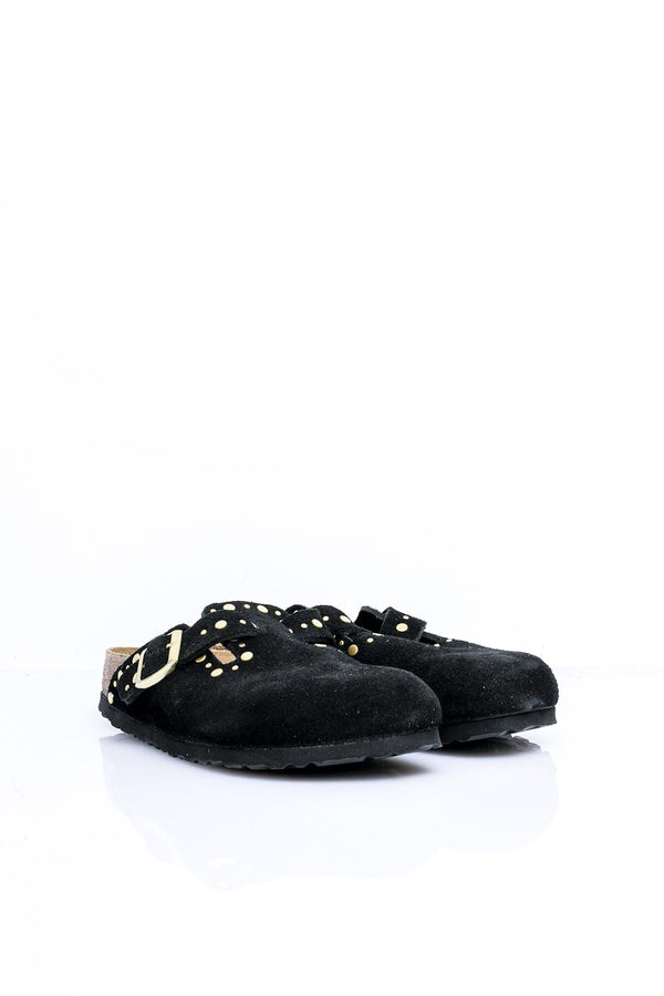 Ciabatta Unisex Birkenstock BOSTON RIVET SUEDE BLACK 1030491 BOSTON RIVET SUEDE BLACK 1030491 Birkenstock 