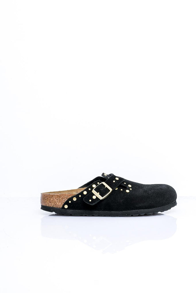 Ciabatta Unisex Birkenstock BOSTON RIVET SUEDE BLACK 1030491 BOSTON RIVET SUEDE BLACK 1030491 Birkenstock 
