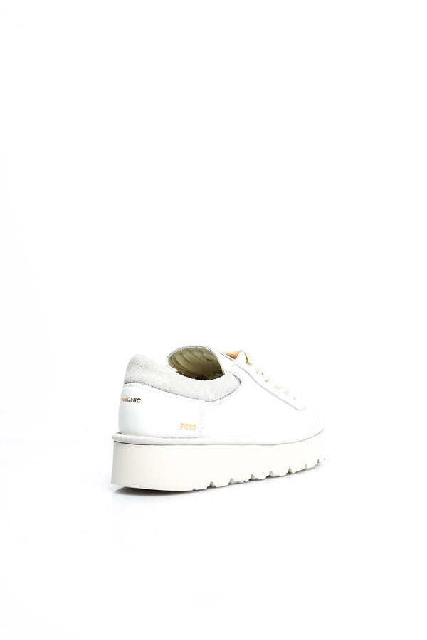 Scarpe Donna P003 LACE-UP P003W019 LEATHER SUEDE WHITE Panchic 
