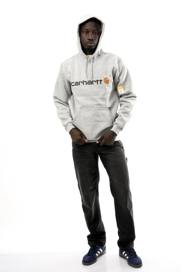 Felpa Unisex SIGN.LOGO HOOD 100074 HEATHER GREY Carhartt 