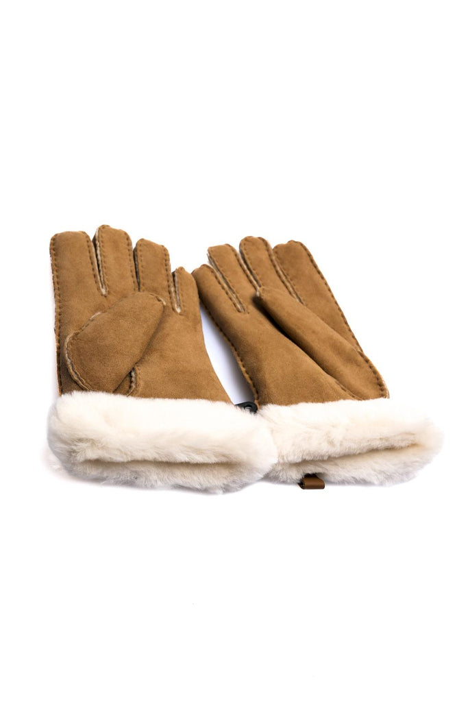 W SHORTY GLOVE W/ LEATHER TRIM 17367BURNT CEDAR Ugg