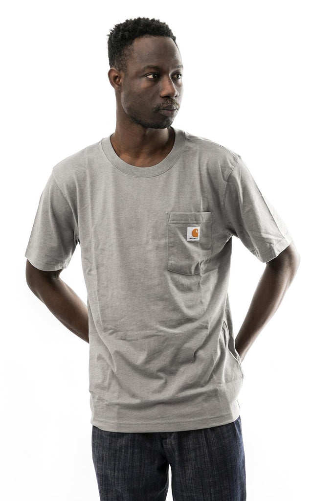 T-shirt Uomo Carhartt 107319 WEATHER ASH HEATHER 107319 WEATHER ASH HEATHER Carhartt 