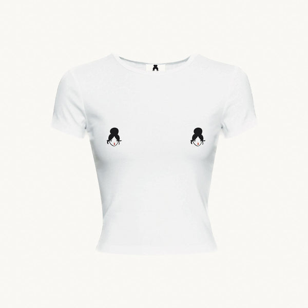 Mery Saporito T-SHIRTCROP WHITE