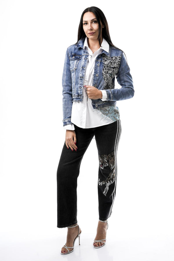 Stefano Ghilardi GIACCA JEANS TIGRE FRONTALEDENIM ARGENTO