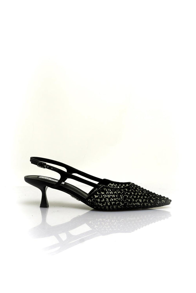 LEGACI-MRBLACK RHINESTONE MESH Steve Madden
