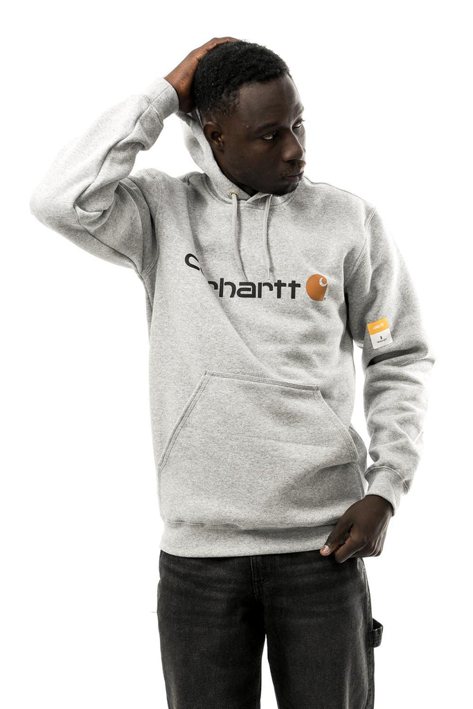 Felpa Unisex SIGN.LOGO HOOD 100074 HEATHER GREY Carhartt 
