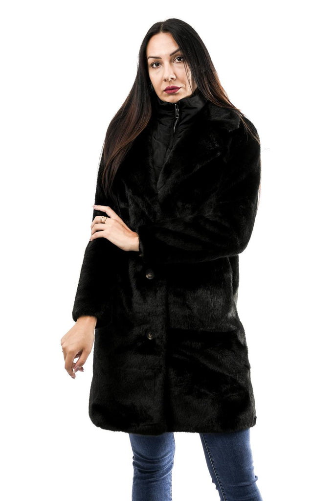 Cappotto Donna GEESJE.7002512 BLACK Rino & pelle 