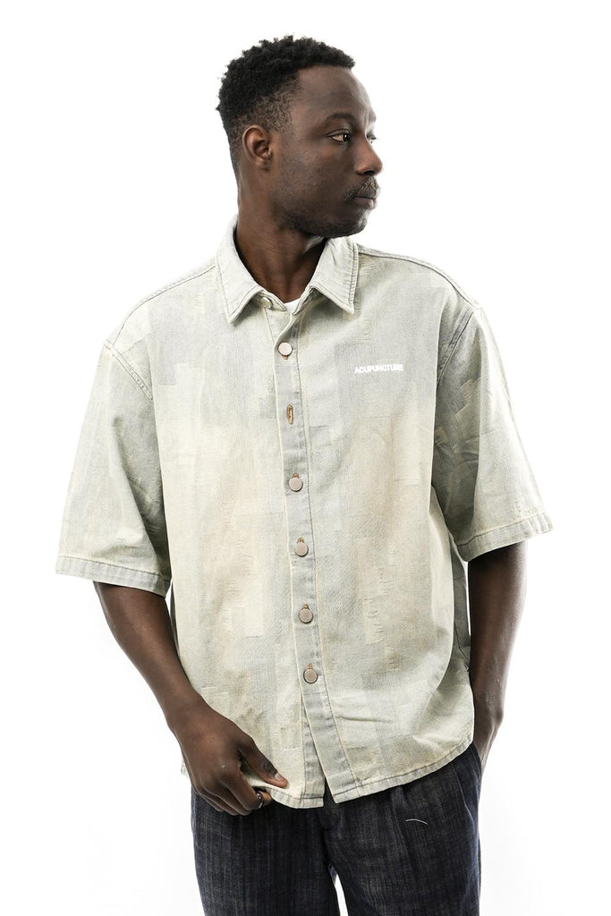 Camicia Uomo PATCH WORK SHIRT BLUE Acupuncture 