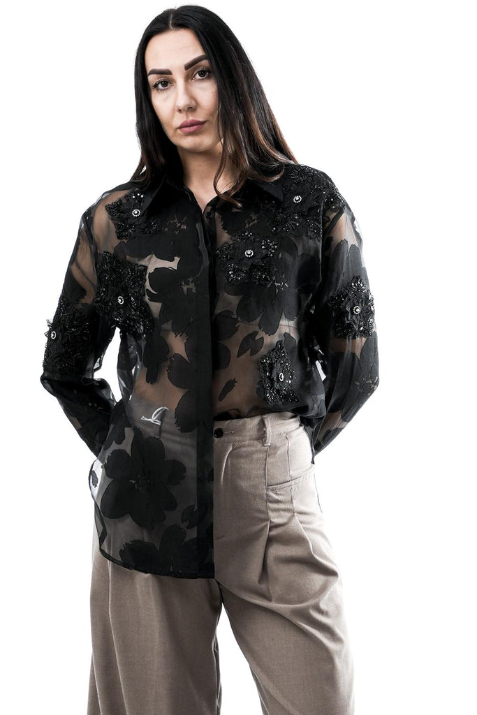 Camicia Donna 409209 NERO Anna Rock Milano 