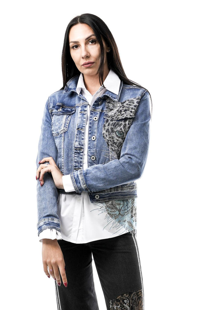 Stefano Ghilardi GIACCA JEANS TIGRE FRONTALEDENIM ARGENTO