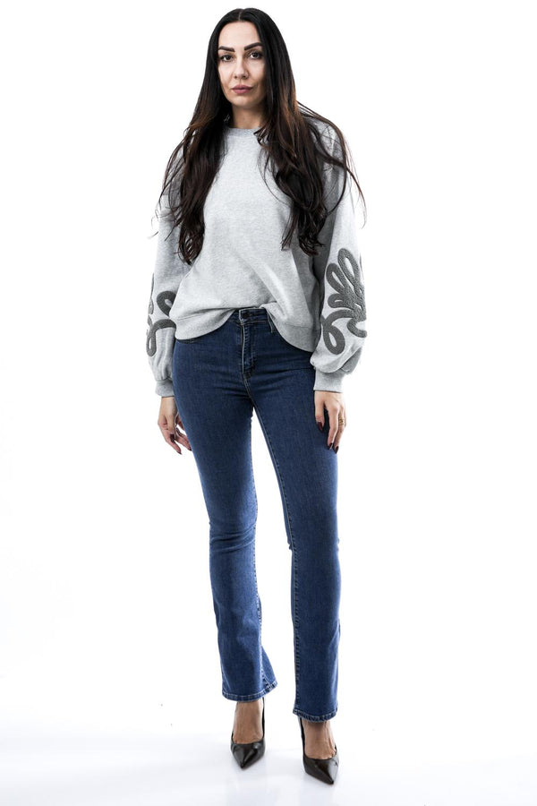 Felpa Donna QUINCY.7002512 GREY MELANGE Rino & pelle 